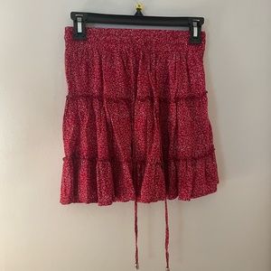 Princess Polly Red and White Ruffle Skirt